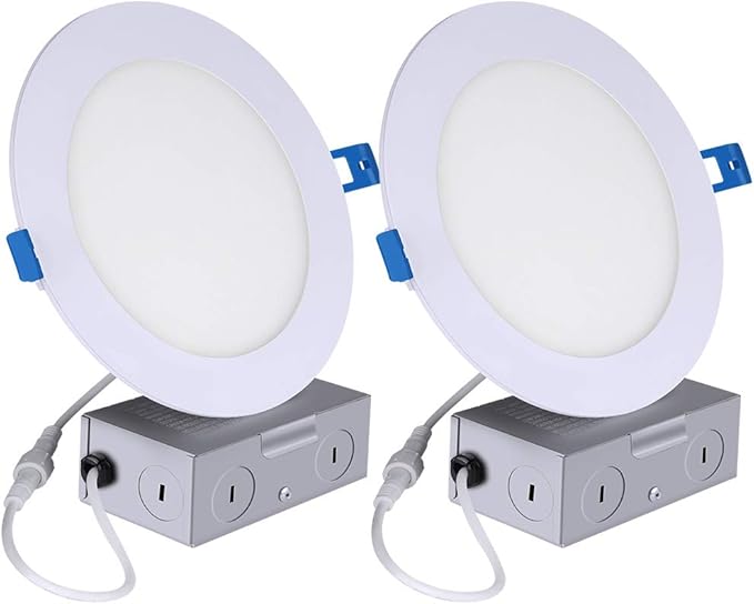 UltraThin 6 Inch Recessed Ceiling Light with Junction Box 12W 940lm