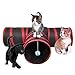 Creaker 3 Way Cat Tunnel, Collapsible Pet Toy Tunnel with Ball for Cat, Puppy, Kitty, Kitten, Rabbit (Red)