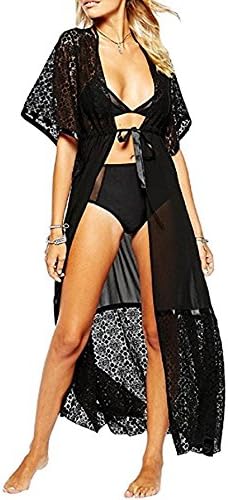 Summer Womens Beach Wear Cover up Swimwear Bikini Lace Floral Long Maxi Beach Dress
