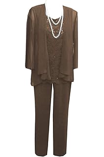 pant suit with chiffon overlay