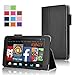 Fire HD 7 Case - Exact Amazon Fire HD 7 4th Gen Case [PRO Series] - Premium PU Leather Folio Case for Amazon Fire HD 7 4th Generation (2014) (With Auto Wakes/Sleep Function) Black