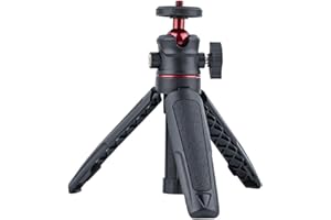 Wurkkos Mini Telescopic Tripod, Handheld Stand with 360° Flexible Ball Head and 1/4" Screw for CL01 Camping Lantern (Black)