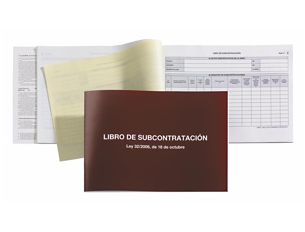 Miquelrius - Special Accounting Book, Model 89, A4 Landscape, Ruled Subcontracting Gall/CAST, 20 Foliated Sheets (Autocopy) of 56 g/m², Glued, Cardstock Cover 220 g/m²
