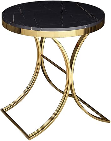 Round Side Table C Shaped Sintered Stone Table Coffee Table For Living Room Bedroom Small Spaces Office Bed Sofa Couch Amazon Co Uk Kitchen Home