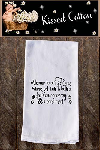 Cat Hair Funny Dish Towels , Funny Tea Towels , Flour Sack Towel Kitchen Decore, Custom, Tea Towel, Kitchen Dishcloth , Dishtowel Dish Towel {KC000177}