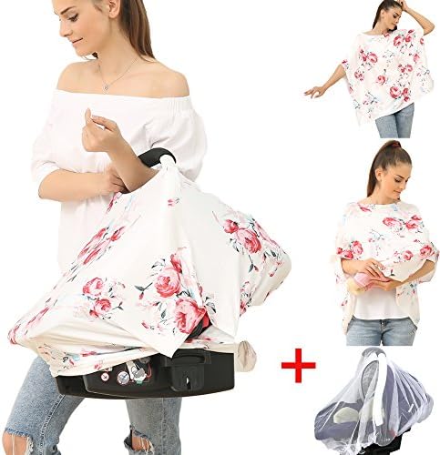 Mother's Nursing Cover, Multi-Use Baby Car Seat Cover, Lactating Women Breastfeeding Clothes, Lightweight And Maternity Dress Breathable Batwing-sleeved Blouse Shirt (2001-02)