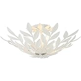 Crystorama Broche 4 Light Matte White Semi Flush Mount
