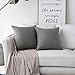 HOME BRILLIANT Faux Linen Gray Burlap Throw Pillow Covers Decorative Set of 2 Cushion Covers for Sofa, 18x18 inch, Dark Grey