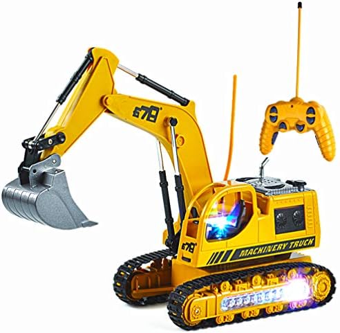 Remote Control Excavator Toy for Toddlers,8CH 2.4G RC Construction Equipment Tractor Vehicle Diecast Truck Crawler Engineering Digger Car Model with Flash Lights&Sound-Gifts for Infant Boys/Girls