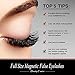 Magnetic Eyelashes -Three Magnetic Eyelashes Cover Full Eye Size (1 Pair/4 Pcs) Natural Look, Most Glamorous 3D Reusable Ultra Soft, Gule Free False Eyelashes (ThreeMagnetic Fake Eyelashes 02)