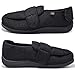 W&Lesvago Men's Extra Wide Width Adjustable Diabetic Slippers - Comfortable Indoor&Outdoor Shoes ((Men) US 11# Mesh, Mesh Black)