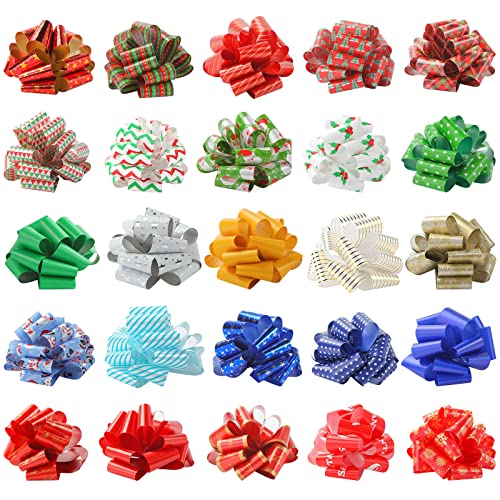 3 otters Christmas Bows, 26PCS Pull Bows 6.2inch for Xmas Present
