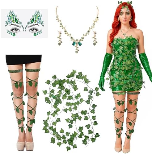 party king women's poisonous villain sexy cosplay costume dress set Women Villain Sexy Cosplay Costume Dress Set Lethal Beauty Adult Ivy Halloween Costume