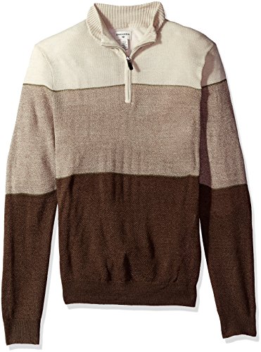 Dockers Mens Quarter Zip Soft Acrylic Sweater Dark Chocolate Xx