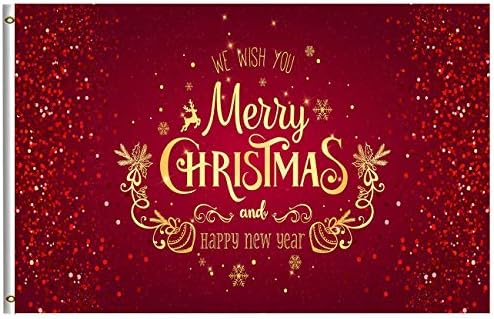 Happy New Year Christmas Flag 3x5 Ft Winter Holiday Flags Banner