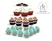 Utenlid Acrylic 4-Tier Square Stacked Party Cupcake Stand with Stable Screw-On Pillars - Tiered Cupcake Stand/Cupcake Tower