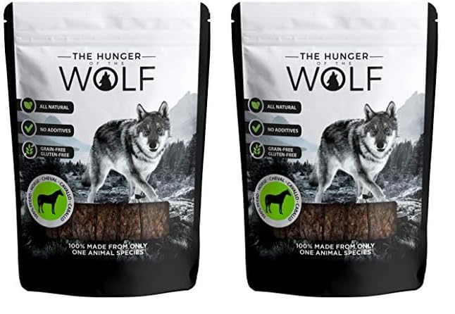 The Hunger of the Wolf Meat Snack for Dogs - For All Adult Breeds, 100% Fresh Horse Meat, 0.2 kg (Pack of 2) — image 1