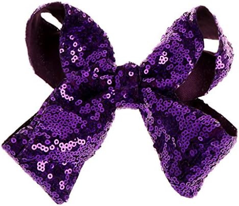 Peako 1PC 8 Inch Cute Sequins Girl Butterfly Hair Clip Colorful Bow Baby Hairpins Gift (Purple)
