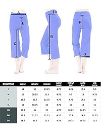 Re.Born - Pantalones capri de yoga para mujer, de algodón y elastano, 9.17 oz m², plegables, S-3XL
