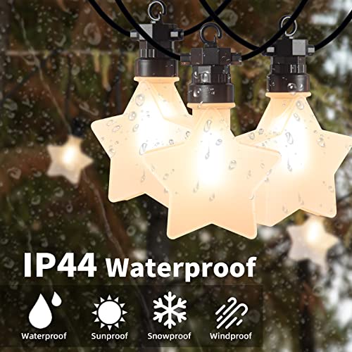 EAMBRITE Star LED Outdoor String Lights, 32 FT Patio Party Lights