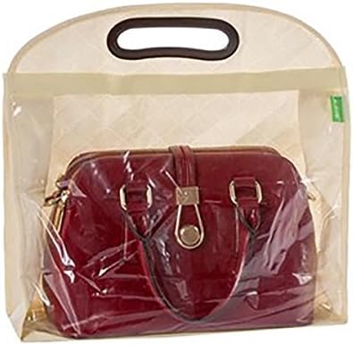 Dust Cover Bag Handbags Storage Hanging Closet Bag Organizer Purse for Clothes By Wonlives (beige)
