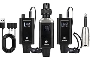 Jalzdieod UHF Wireless in-Ear Monitor System with 2 Receivers Portable Real-Time Earphones for Singer Band Rehearsal Performa