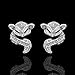 Platinum Plated Earrings AAA Zirconia Push Back Sugar Glider .52