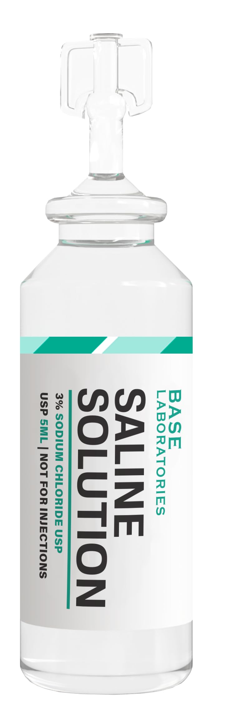 BASE LABORATORIES 3% Saline Solution for Nebulizer Machine | Saline Solution for Inhalation & Nasal Irrigation | High 3% Concentration l 25 Vials 5ml Unit Dose