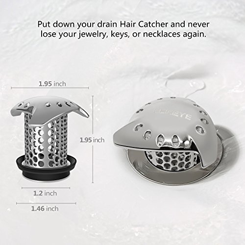 LEKEYE Drain Hair Catcher/Tub Drain Cover/Bathtub Shower Drain Protector/Strainer-Silver