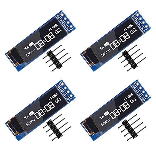 Display OLED 0.91 Pollici I2C - Per Arduino, ESP8266, Bianco, 3.3V-5V