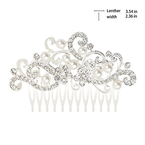 Bridalvenus Decorative Wedding Hair Combs with Rhinestones- Bridal Hair Accessories for Bridesmaids and Flower Girls
