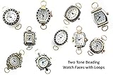 5pcs Geneva, Narmi, Trendz Two Tone Looped Beading Watch Faces Mix w/Beads TVT-TTLMIX