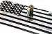 LFPartS USA Black & Chrome Flag Embossed Stamped Metal License Plate 2 Hole (12