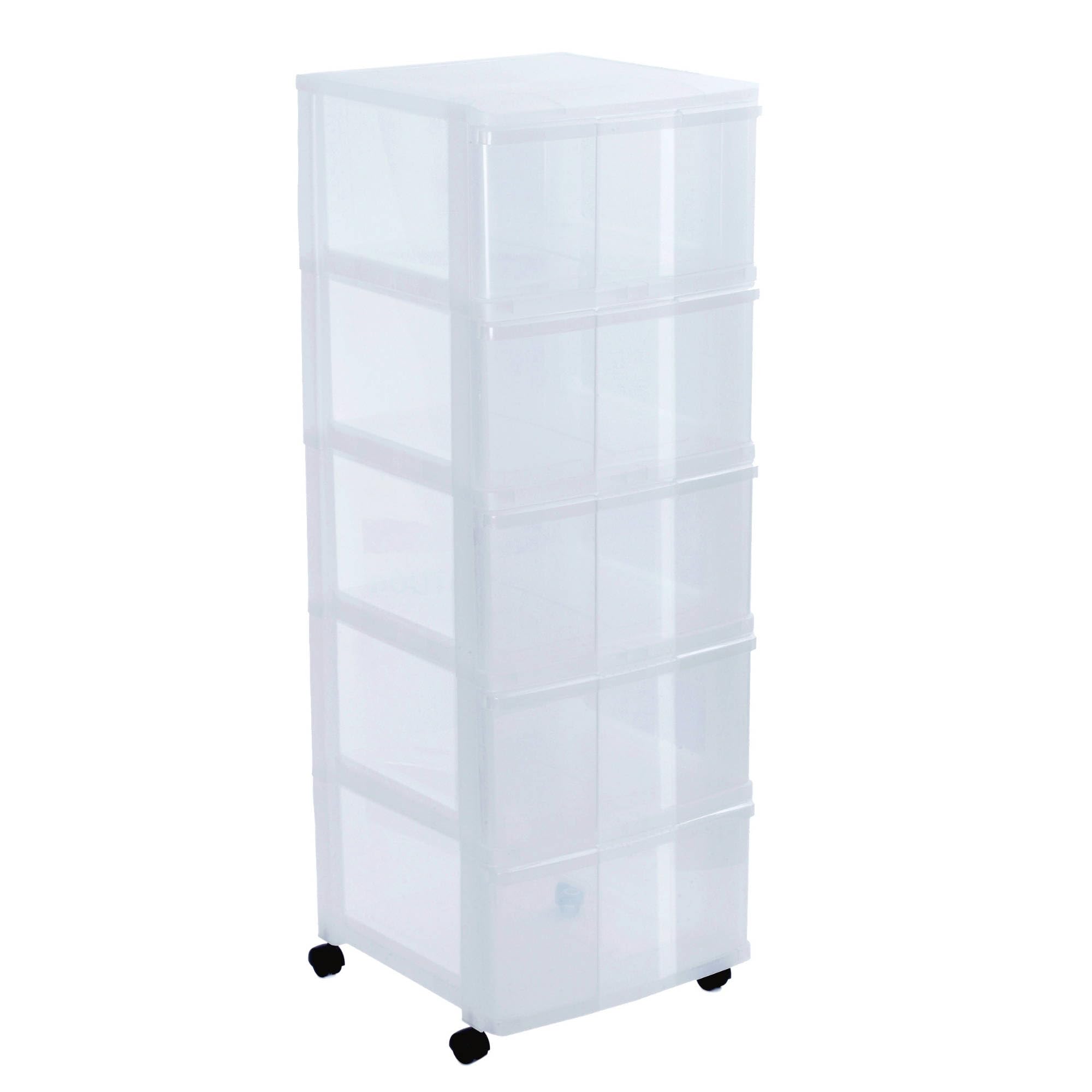 Sundis Modulo-Large Unit-Stop System Drawer-Easy to Move-with 360º Wheels, 5 drawers