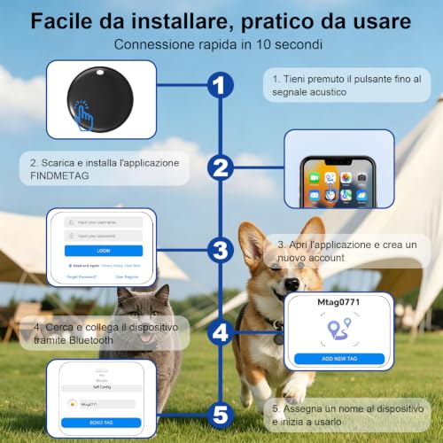 2026 Mini GPS Cat Tracker - Flexible Cat GPS Collar without Subscription (Historical 3 Day Tracking), GPS Dog Collar with Real Time Tracking and Waterproof, Compatible with iOS/Android, Black