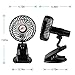 LingsFire Rechargeable Battery Clip on Fan Mini Desk Fan Clip and Table Fan Handheld Outdoor Fans Personal Fans Adjustable Head, 3 Speeds - USB or Battery Powered (Black)