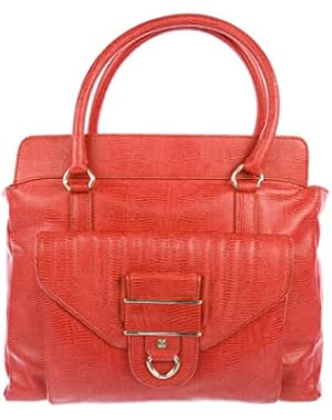 Women's Delvo Embossed Leather Satchel Bag