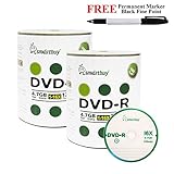 Smartbuy 200-disc 4.7GB/120min 16x DVD-R Logo Top Blank Media Record Disc + Black Permanent Marker