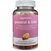 Amazon Basics Prenatal &amp; DHA Gummy, Raspberry &amp; Lemon Flavor, 90 Count (Previously Solimo)