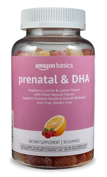AMAZON BASICS PRENATAL & DHA GUMMY, RASBERRY &...