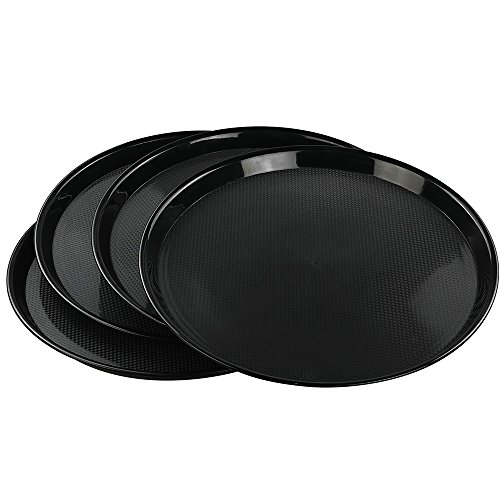 Ramddy Black Round Serving Trays, Set of 4 - Thumbnail 5