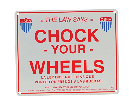 Vestil SA-1012 Aluminum Enamel Wheel Chock Sign, 11-3/4" Width, 9-3/4" Height