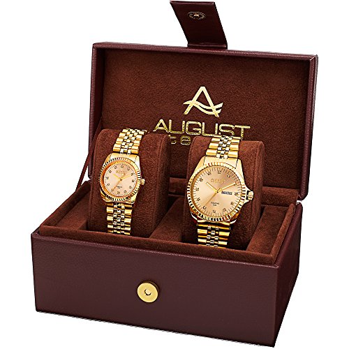 August Steiner  AS8201YG  Watch with Gold Dial and Gold/Gold Tone  Bracelet