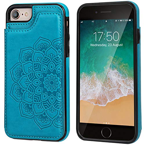 Custodia Vaburs Per IPhone Con Porta Carte - Design Mandala Fiorito E Funzione Cavalletto