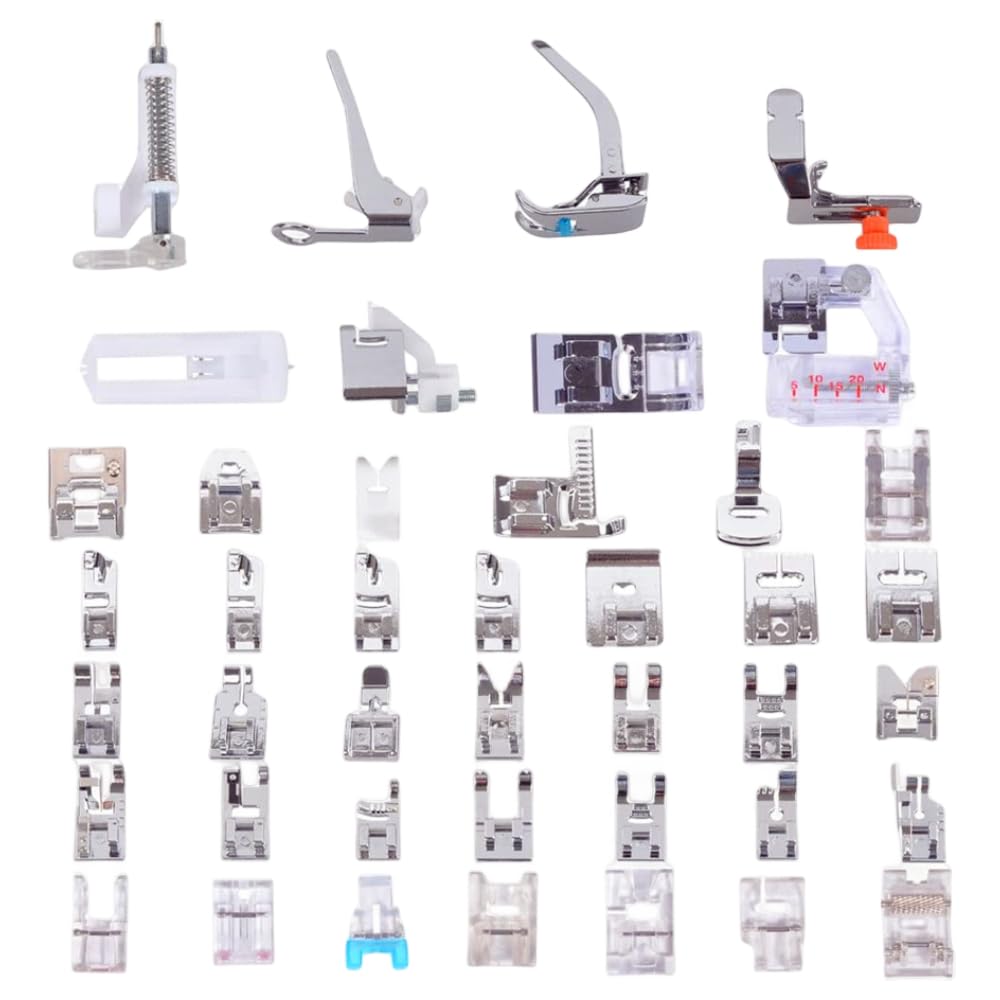32Pcs Domestic Sewing Machine Presser Foot Feet Kit Set Fits for Brother, Baby Lock, Singer, Elna, Toyota, New Home, Simplicity, Janome, Kenmore Sewing Machine