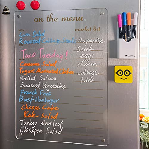 Dry Erase Board Menu Clear Acrylic Whiteboard Menu 17"x12