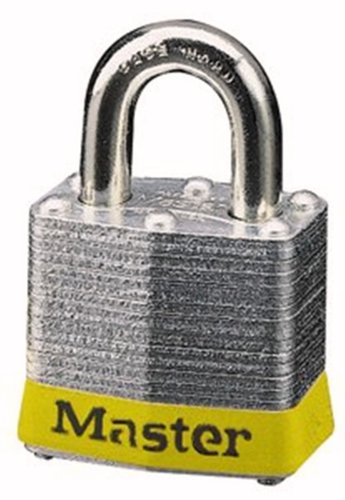 Master Lock 3YLW No. 3 Safety Lockout Padlock, Steel Body, Yellow Bumper