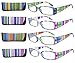 Eyekepper 4-Pack Striped Temples Spring Hinge Reading Glasses +2.0