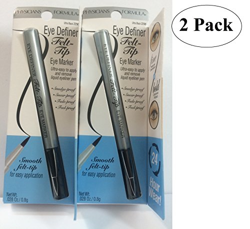 Physicians Formula Eye Definer Felt Tip Eye Marker, Ultra Black, 0.028 Ounce (Pack of 2)