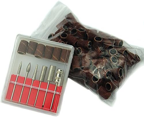 Fashion gallery 1 set 6pcs Nail Drill Kit Bits file+ 100 Sanding Bands Professional For Electric Drills Filling System Nail Remove